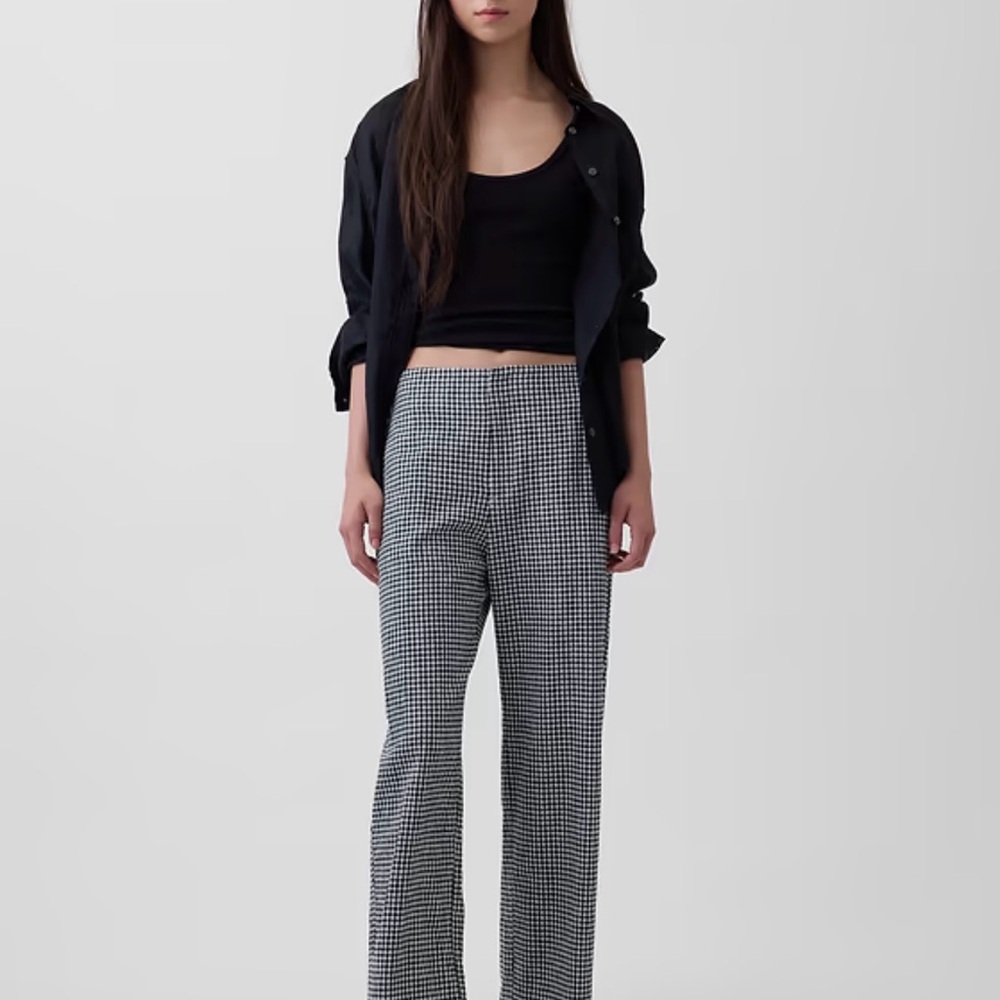 GAP Linen-Blend Relaxed Straight Ankle Pants sz 8
